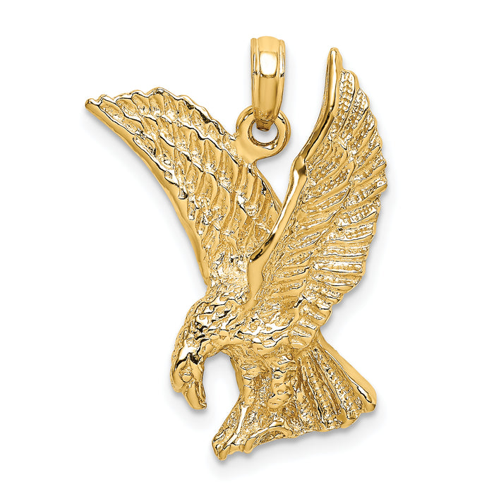 14K Eagle Landing w/Wings Up Charm-K6563