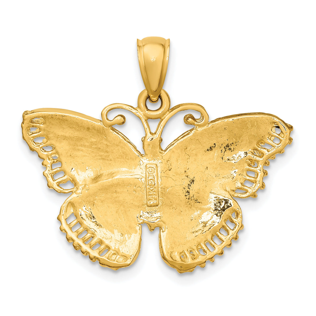 14K Textured Butterfly Charm-K6564