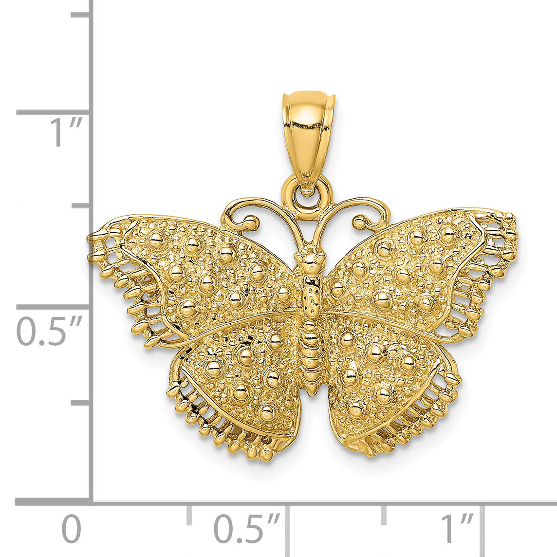 14K Textured Butterfly Charm-K6564