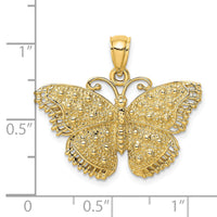14K Textured Butterfly Charm-K6564