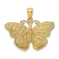 14K Textured Butterfly Charm-K6564
