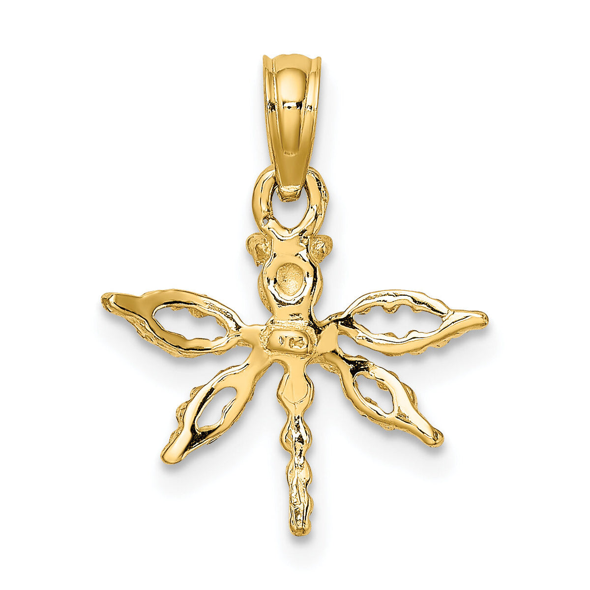 14K 2-D Mini Dragonfly w/Cut-out Wings Charm-K6565
