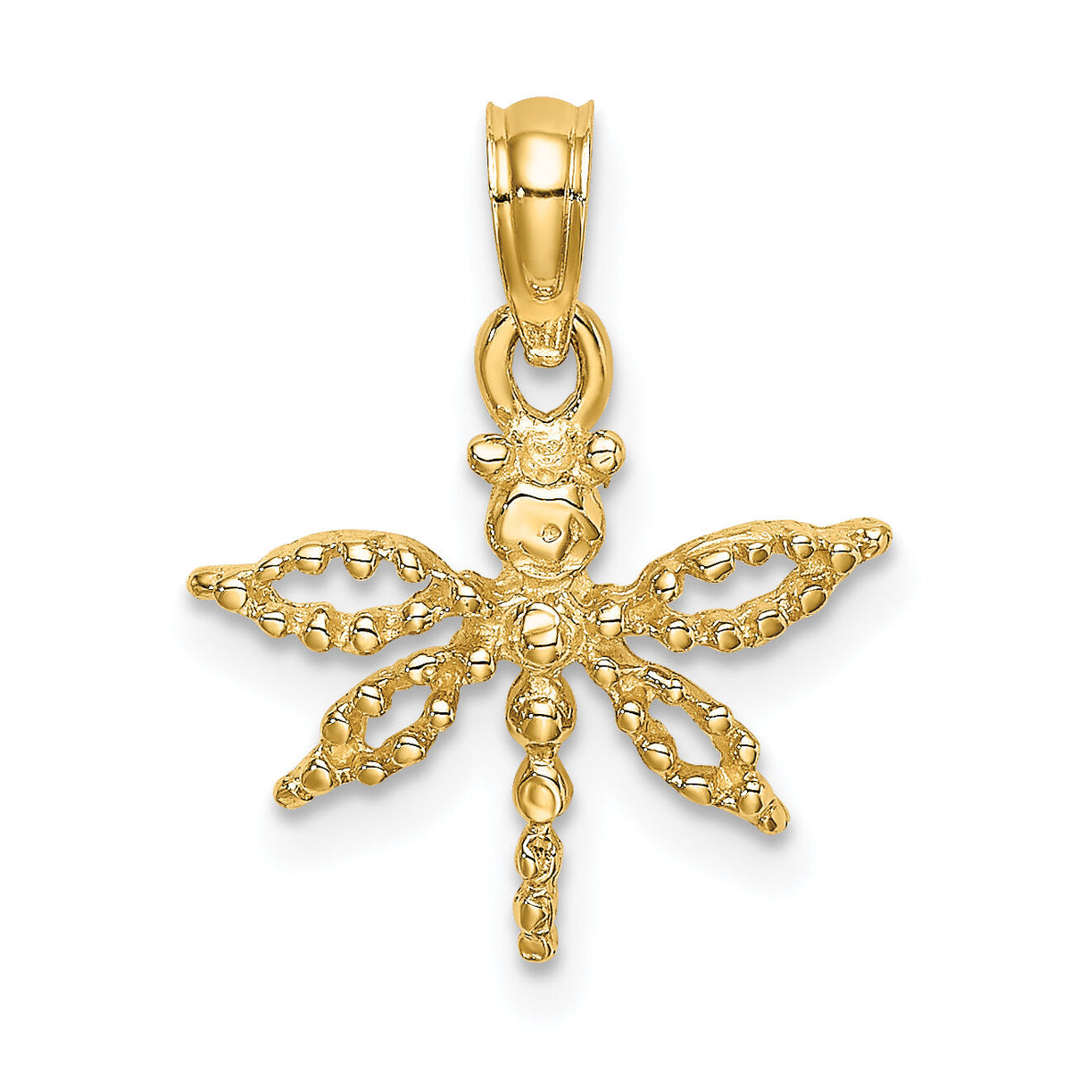 14K 2-D Mini Dragonfly w/Cut-out Wings Charm-K6565