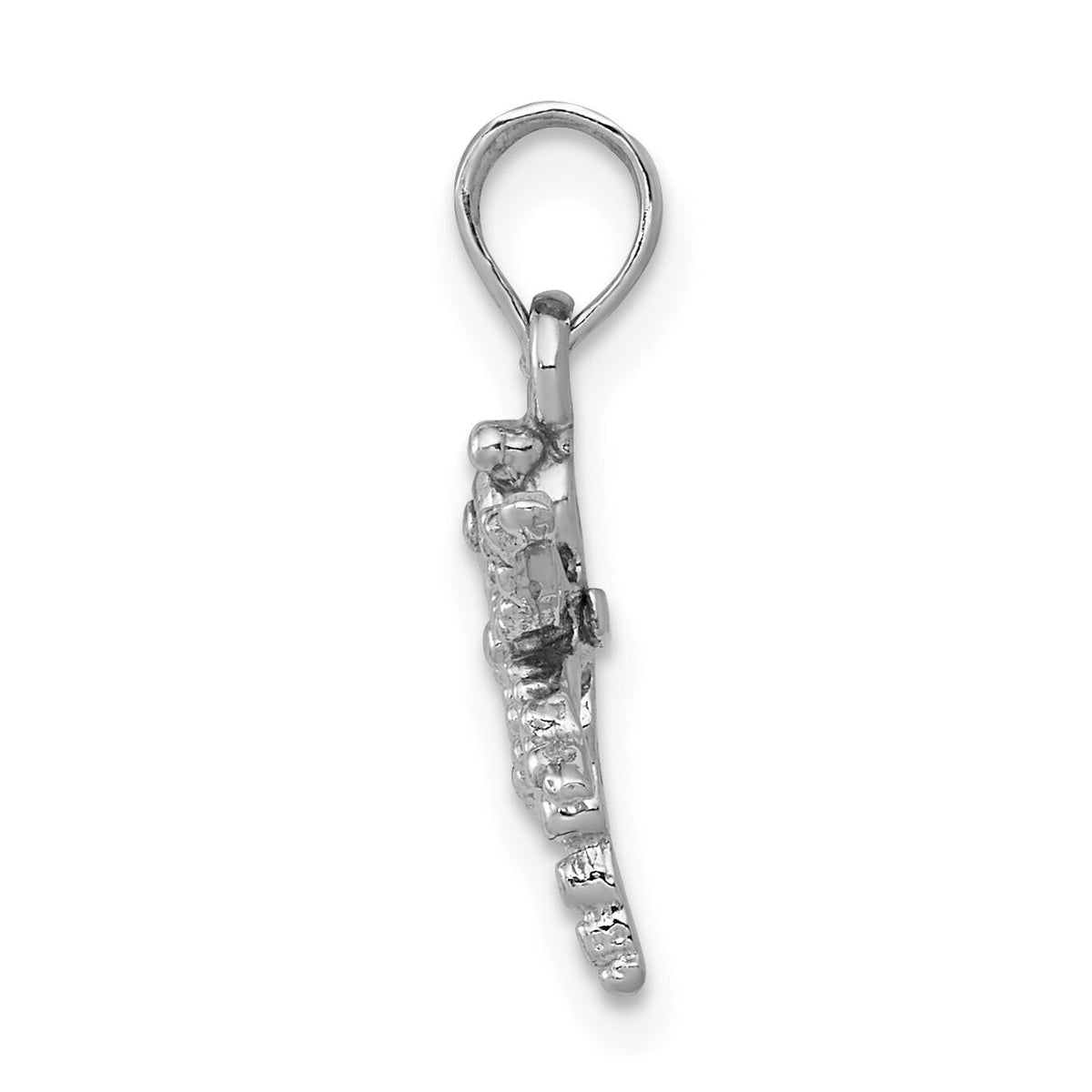 14K White Gold 2-D Mini Dragonfly w/Cut-out Wings Charm-K6565W