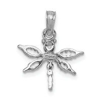 14K White Gold 2-D Mini Dragonfly w/Cut-out Wings Charm-K6565W