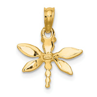 14K 2-D Mini Dragonfly w/Solid Wings Charm-K6566