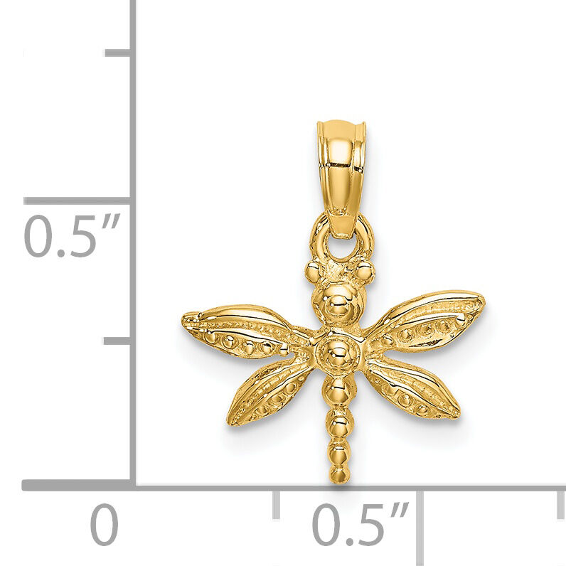 14K 2-D Mini Dragonfly w/Solid Wings Charm-K6566