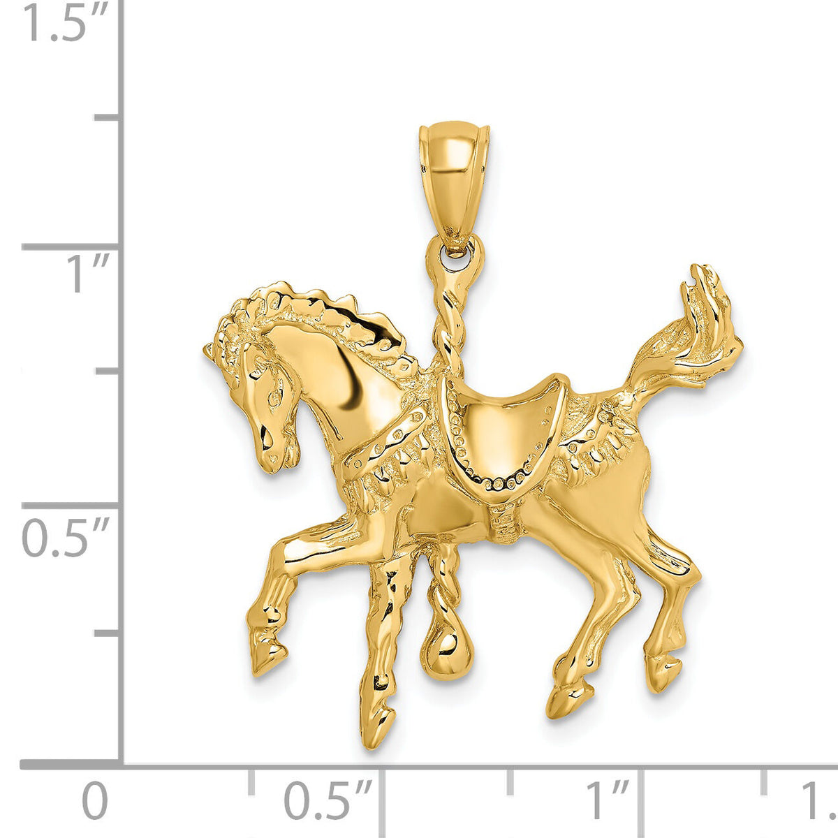 14K Carousel Horse w/Tail Up Charm-K6567