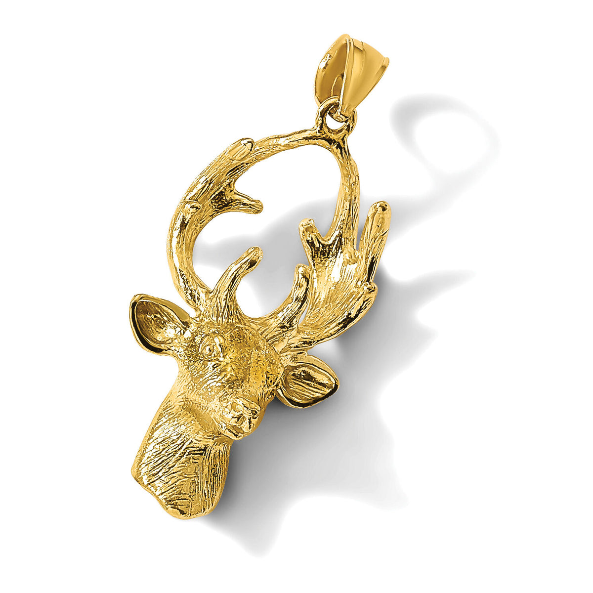 14K 3-D Deer Head Charm-K6568