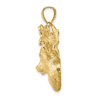 14K 2-D Textured Deer Head Charm-K6570