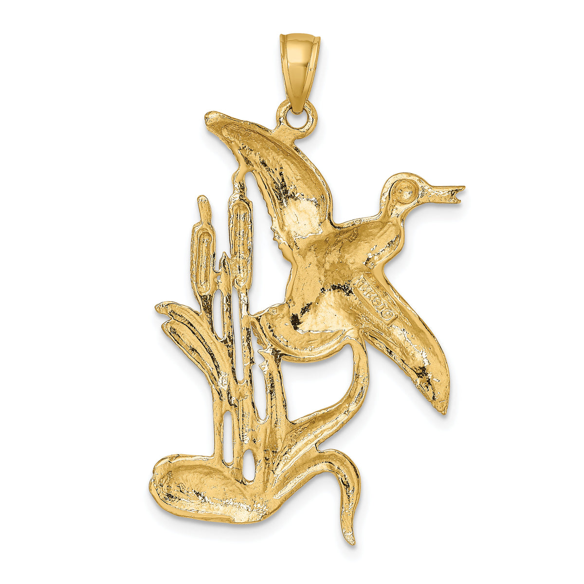 14K Duck Flying From Willow Charm-K6572