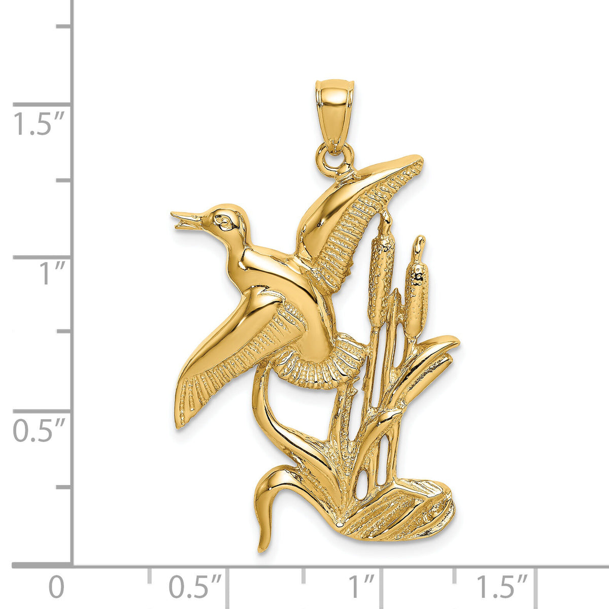 14K Duck Flying From Willow Charm-K6572
