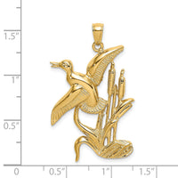 14K Duck Flying From Willow Charm-K6572