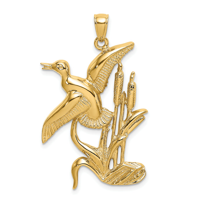 14K Duck Flying From Willow Charm-K6572