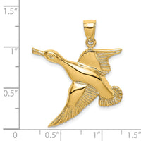 14K Textured Flying Duck Charm-K6573