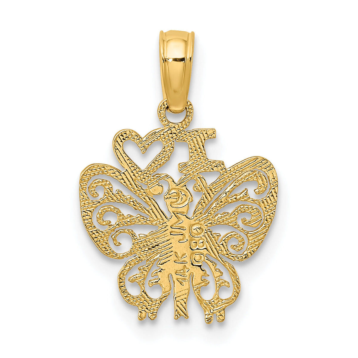 14K I HEART Butterfly Charm-K6574