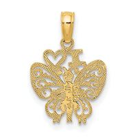 14K I HEART Butterfly Charm-K6574