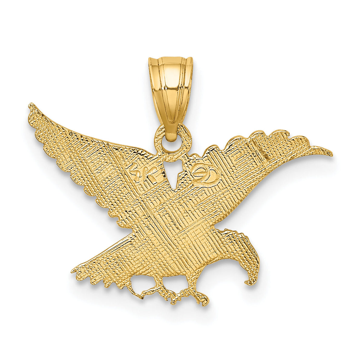 14K Flat Engraved Eagle Charm-K6575