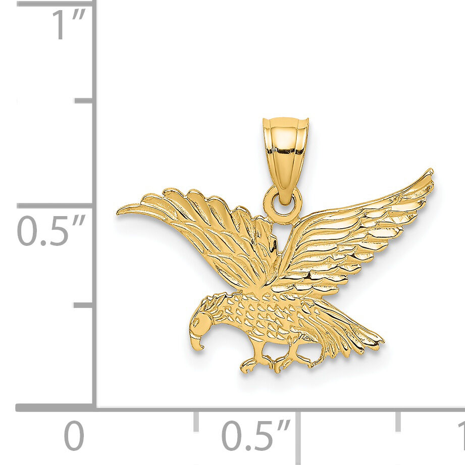 14K Flat Engraved Eagle Charm-K6575