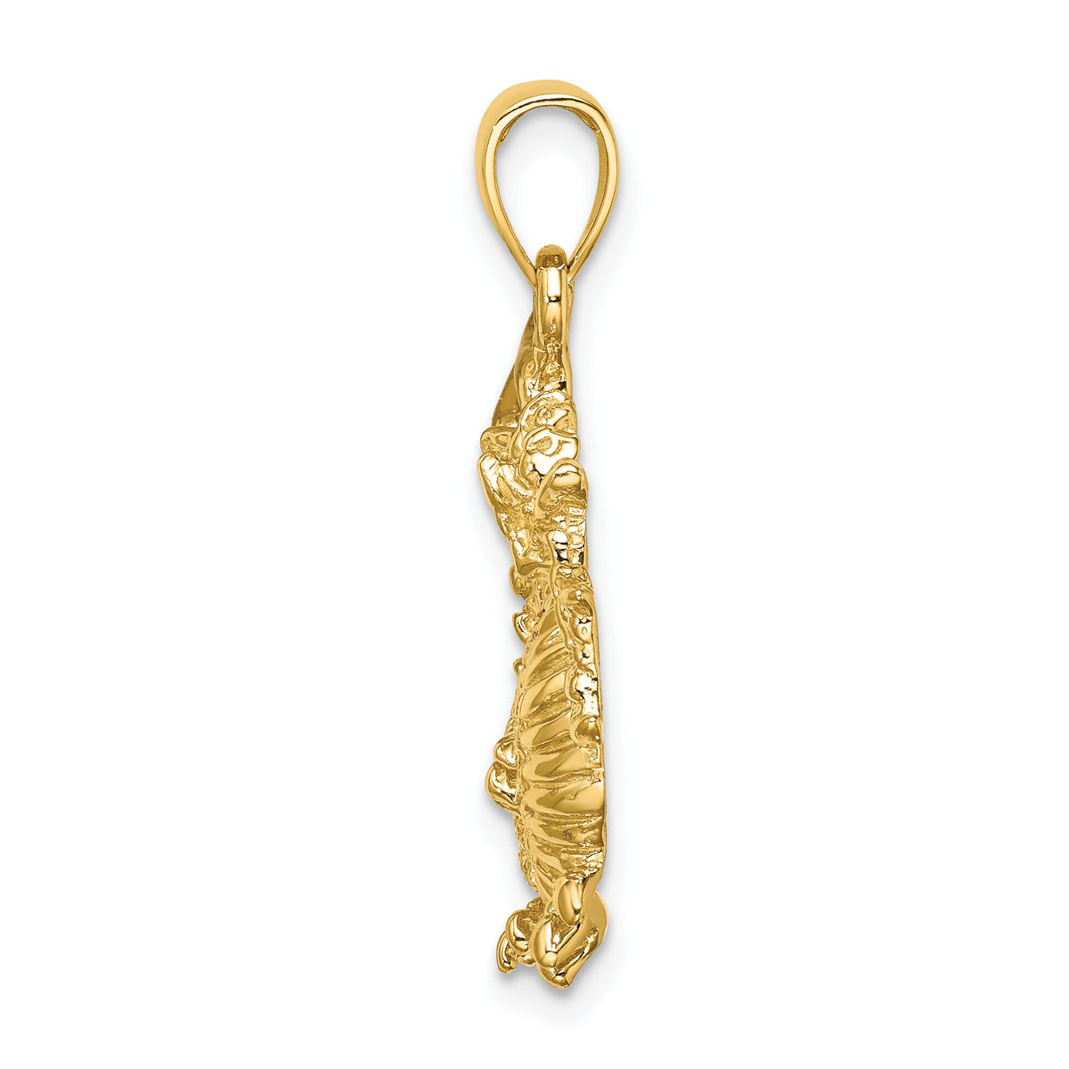 14K 2-D Textured Dragon Charm-K6578