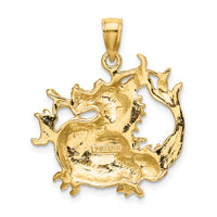 14K 2-D Textured Dragon Charm-K6578