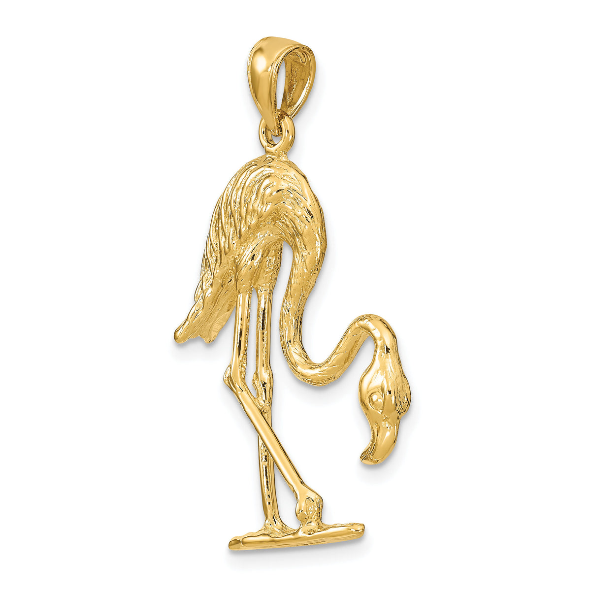 14K 3-D Textured Flamingo Charm-K6582