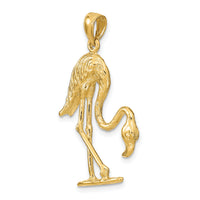 14K 3-D Textured Flamingo Charm-K6582