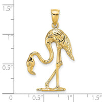 14K 3-D Textured Flamingo Charm-K6582