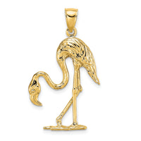 14K 3-D Textured Flamingo Charm-K6582