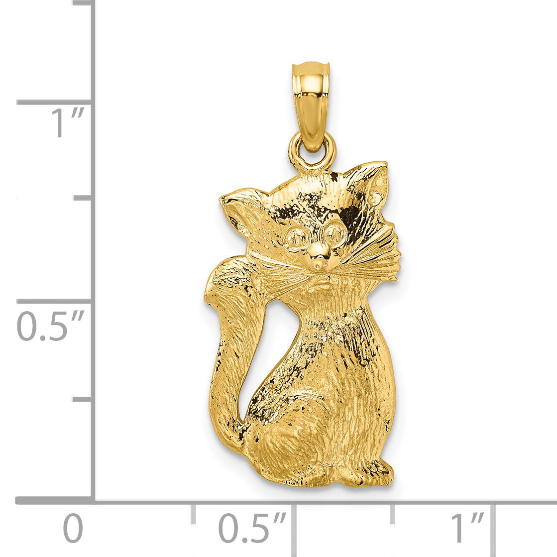 14K Sitting Cat Charm-K6584