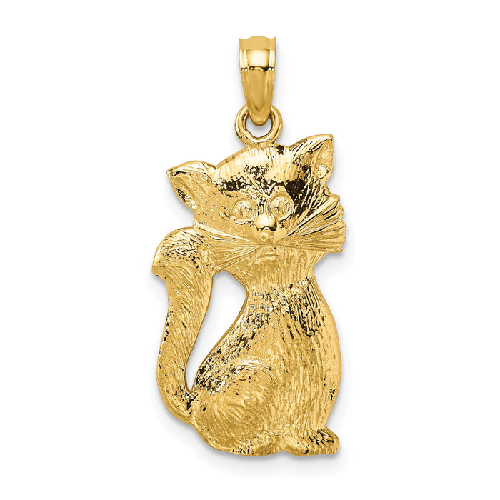 14K Sitting Cat Charm-K6584