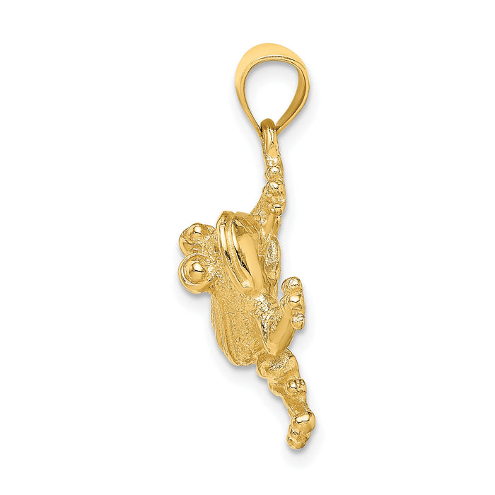 14K 2-D Frog Sitting Charm-K6585