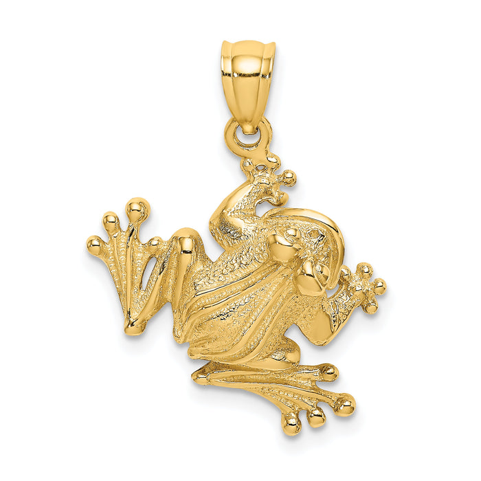 14K 2-D Frog Sitting Charm-K6585