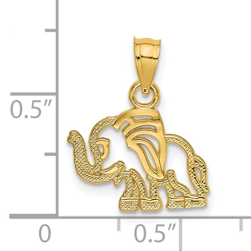 14K Flat Cut-Out Elephant Charm-K6587