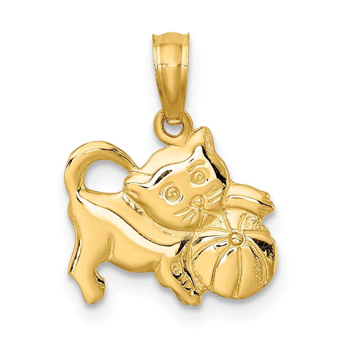 14K 3-D Polished Kitten Charm-K6592