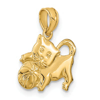 14K 3-D Polished Kitten Charm-K6592