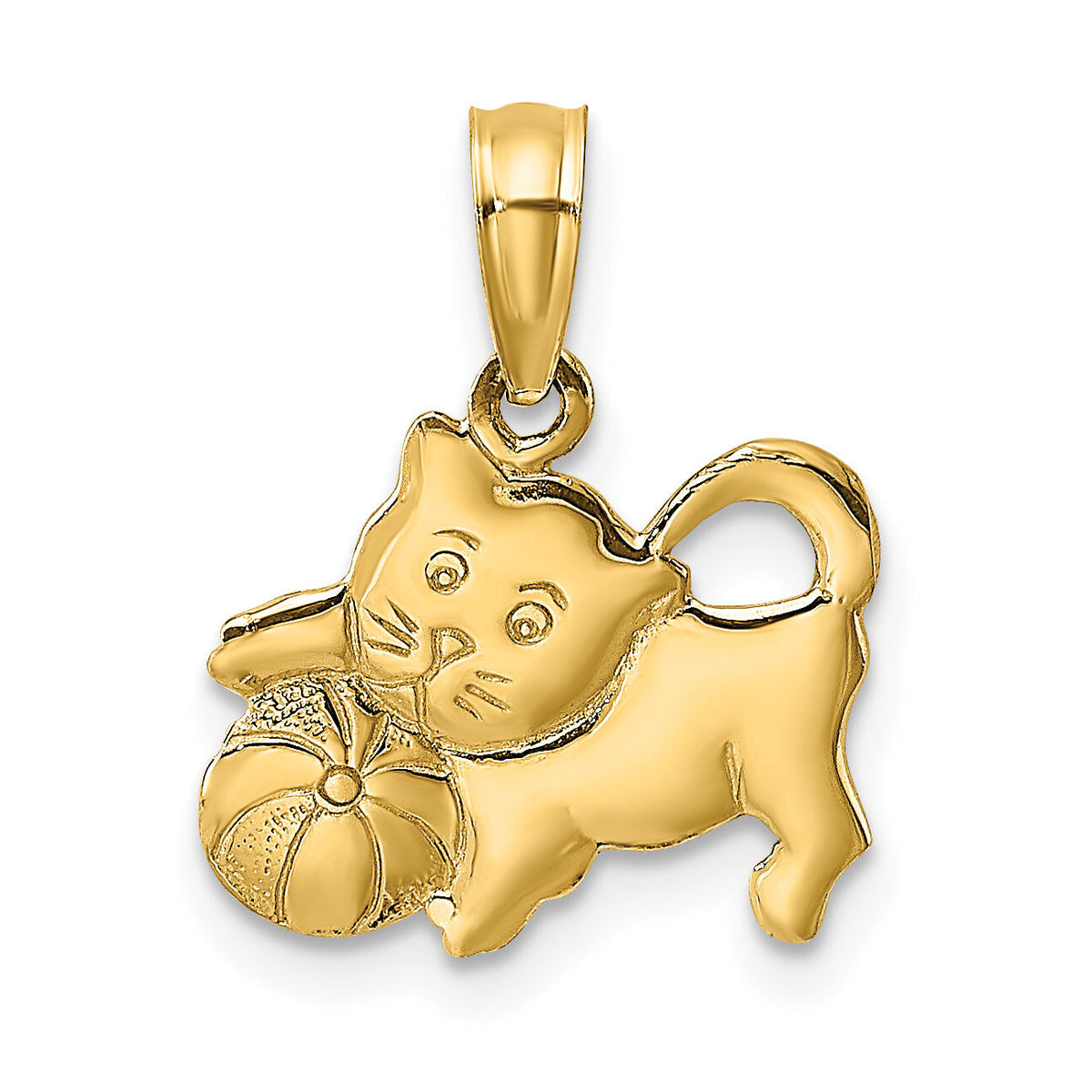 14K 3-D Polished Kitten Charm-K6592