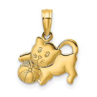 14K 3-D Polished Kitten Charm-K6592