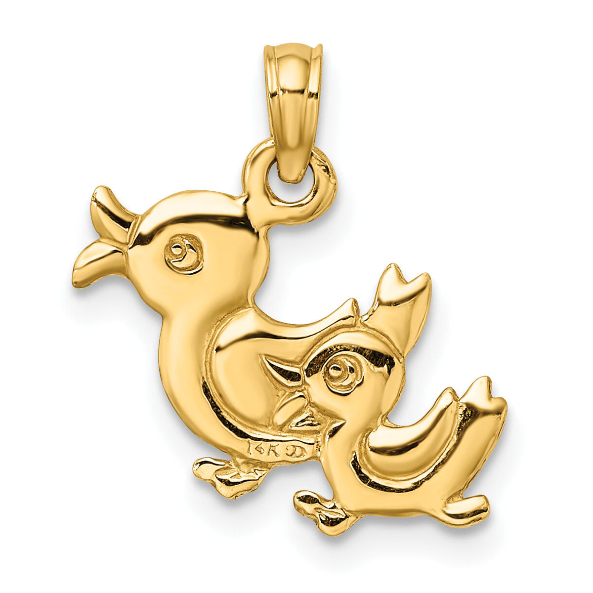 14K 3-D Two Ducks Charm-K6594