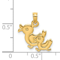 14K 3-D Two Ducks Charm-K6594