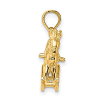 14K 3-D Playful Rocking Horse Charm-K6597