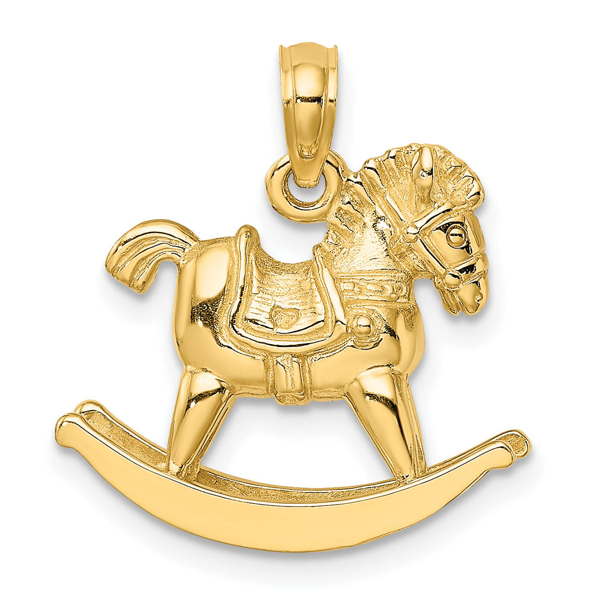 14K 3-D Playful Rocking Horse Charm-K6597