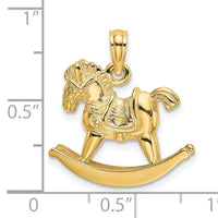 14K 3-D Playful Rocking Horse Charm-K6597