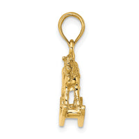 14K Polished 3-D Rocking Horse Charm-K6598