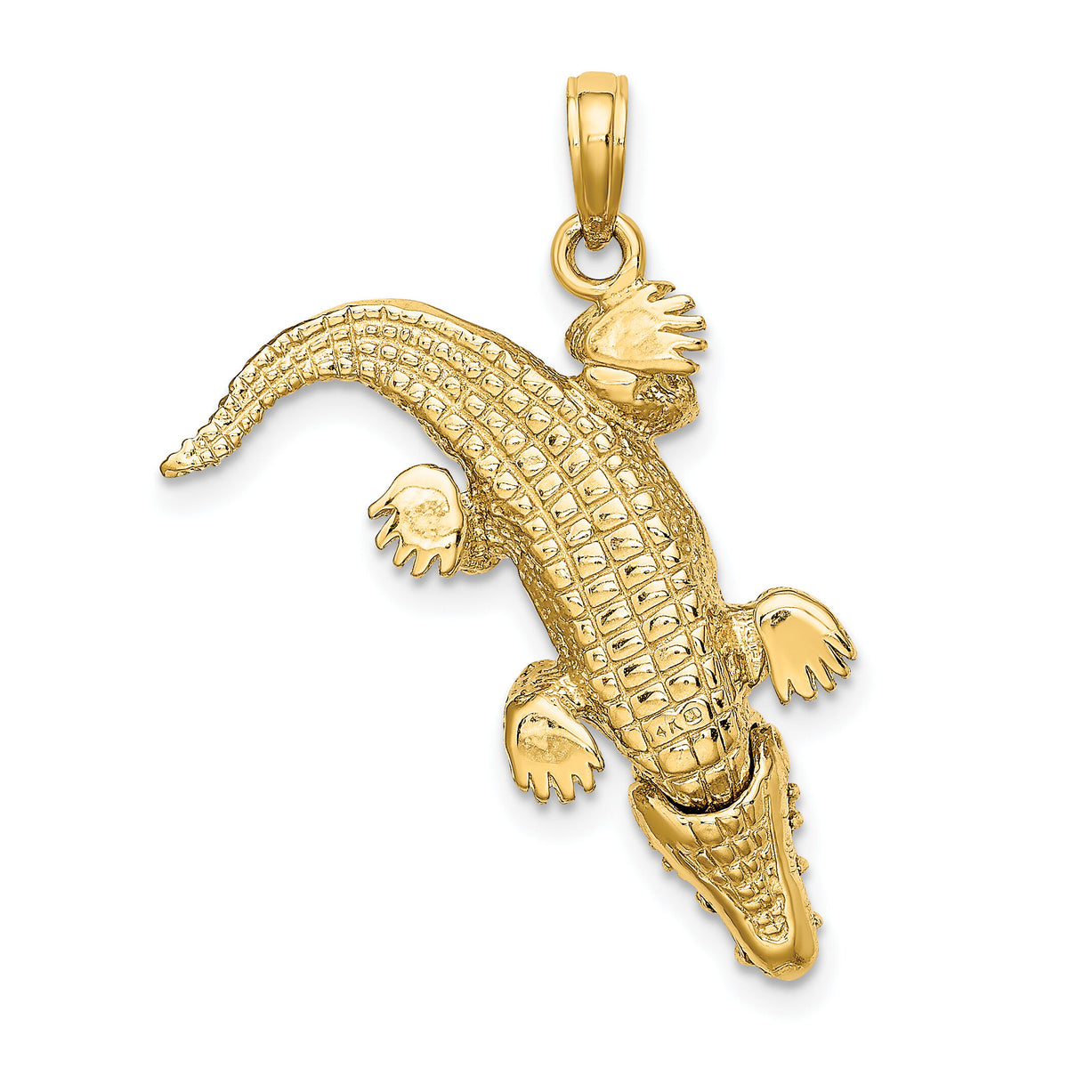 14K 3-D Alligator w/Moveable Mouth Charm-K6601