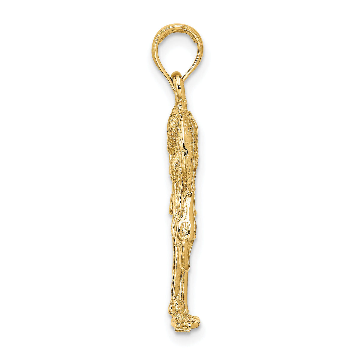 14K 3-D Textured Flamingo Charm-K6604