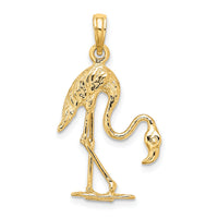 14K 3-D Textured Flamingo Charm-K6604