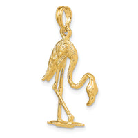 14K 3-D Textured Flamingo Charm-K6604