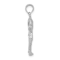 14K White Gold 3-D Textured Flamingo Charm-K6604W