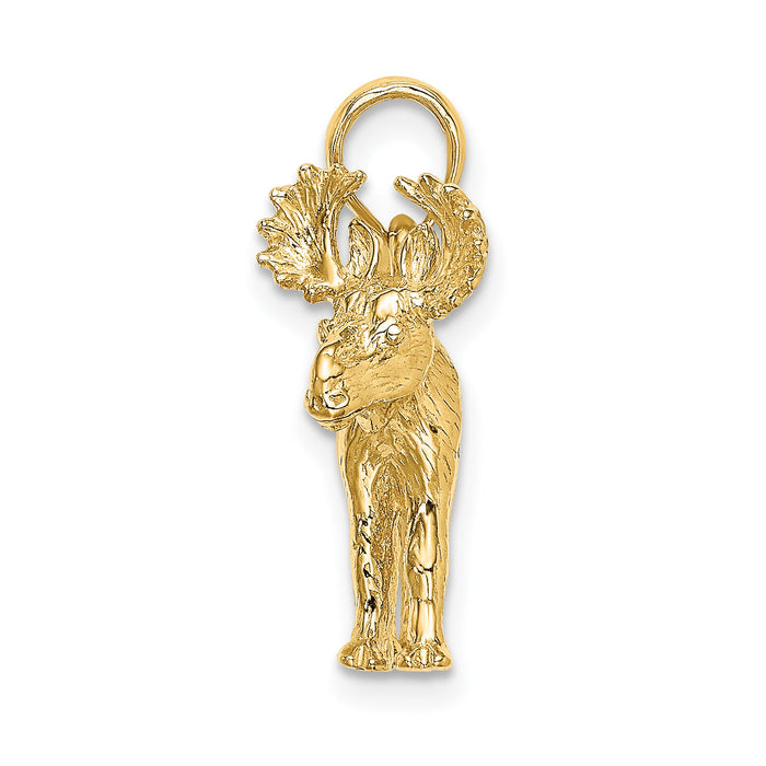 14K 3-D Textured Moose Charm-K6606